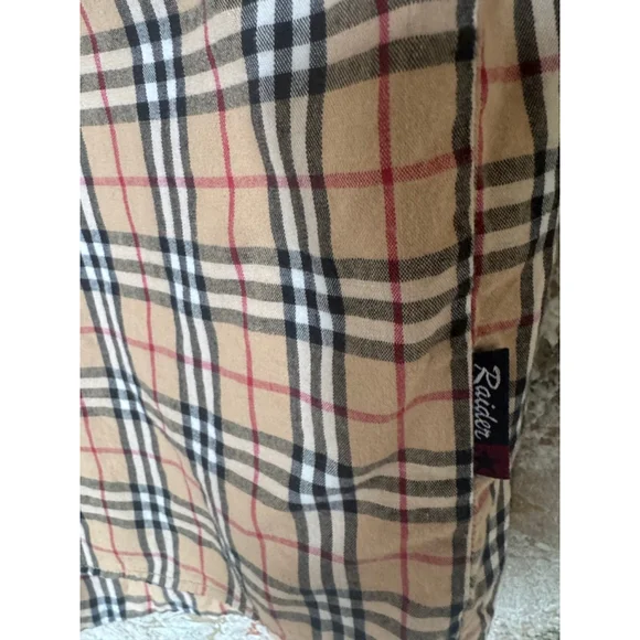 Raider Mens Casual Button Down Shirt XXL Beige Plaid - Picture 3 of 6